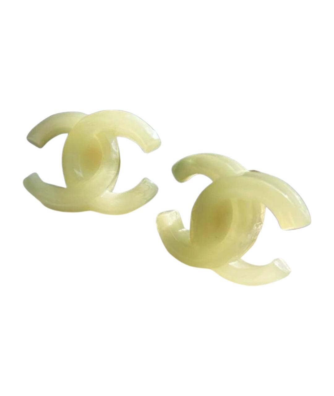 CHANEL Зеленые серьги, фото 1