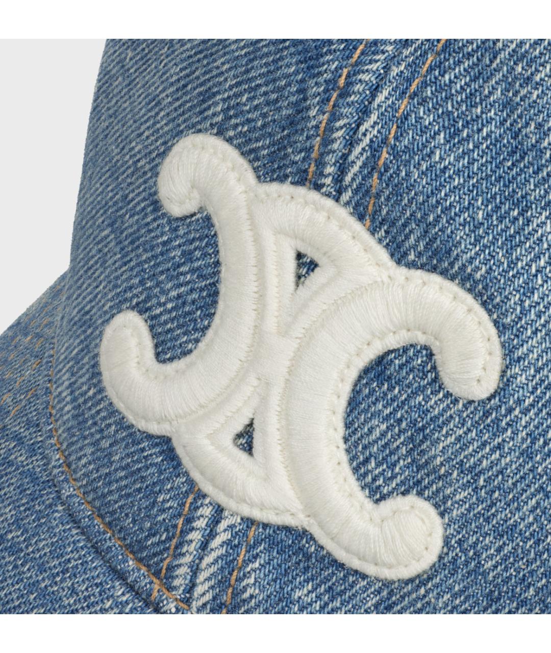 CELINE Голубая шерстяная кепка/бейсболка, фото 5