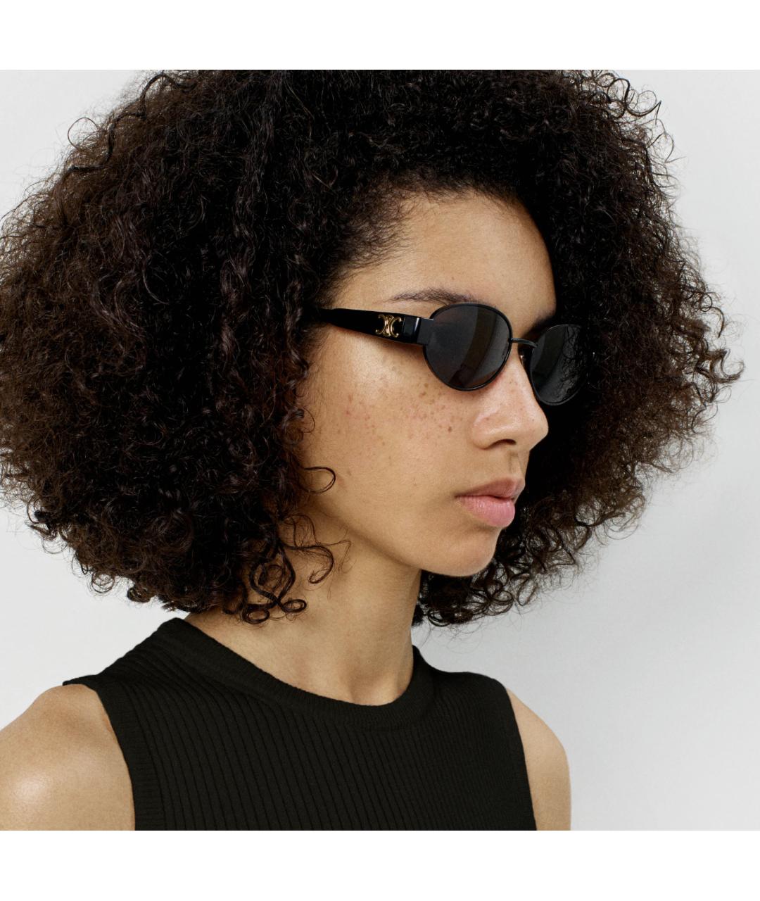 CELINE Черные металлические солнцезащитные очки, фото 3