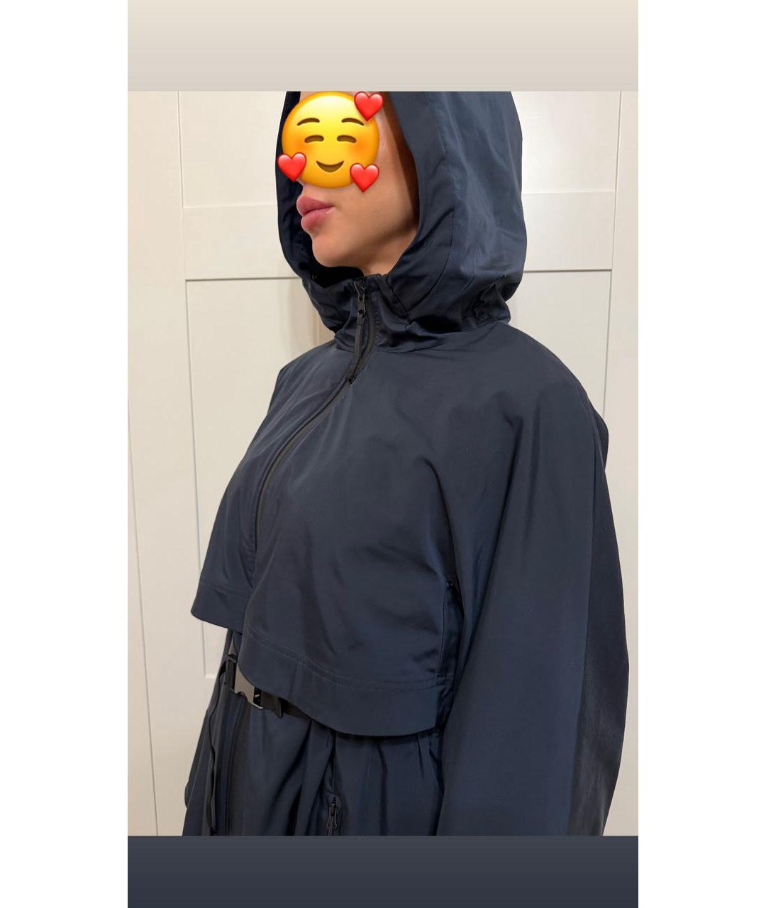 WEEKEND MAX MARA Темно-синий полиэстеровый тренч/плащ, фото 5