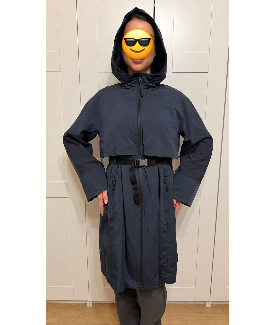 WEEKEND MAX MARA Темно-синий полиэстеровый тренч/плащ, фото 6