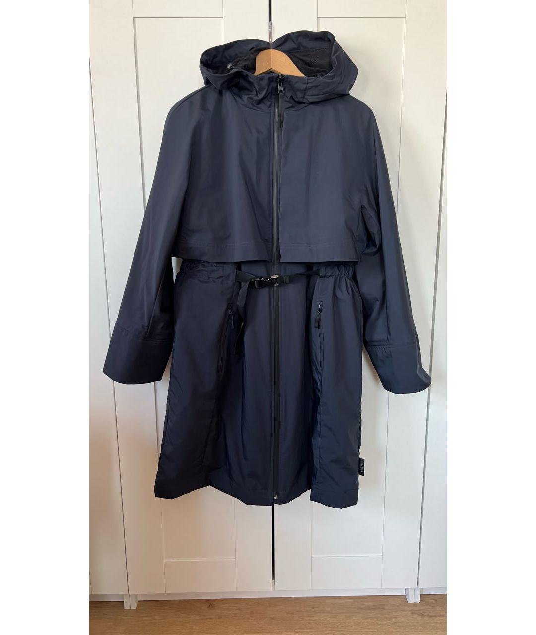 WEEKEND MAX MARA Темно-синий полиэстеровый тренч/плащ, фото 8