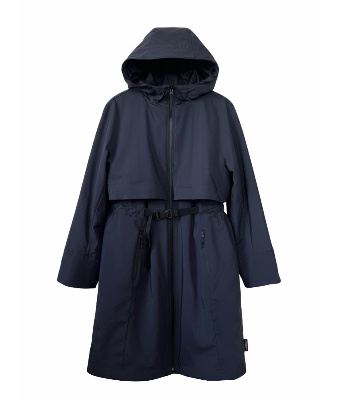 WEEKEND MAX MARA Темно-синий полиэстеровый тренч/плащ, фото 1