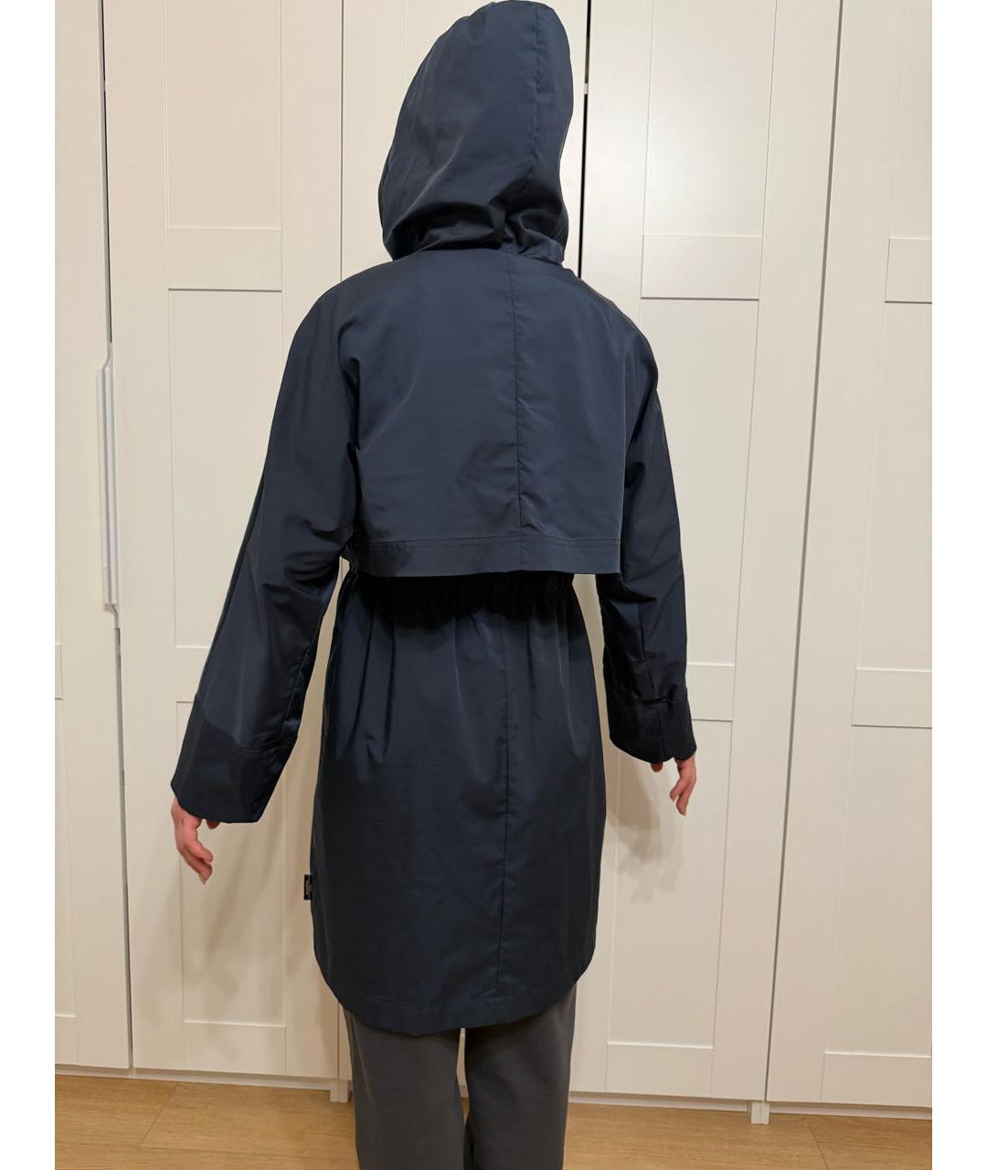 WEEKEND MAX MARA Темно-синий полиэстеровый тренч/плащ, фото 7