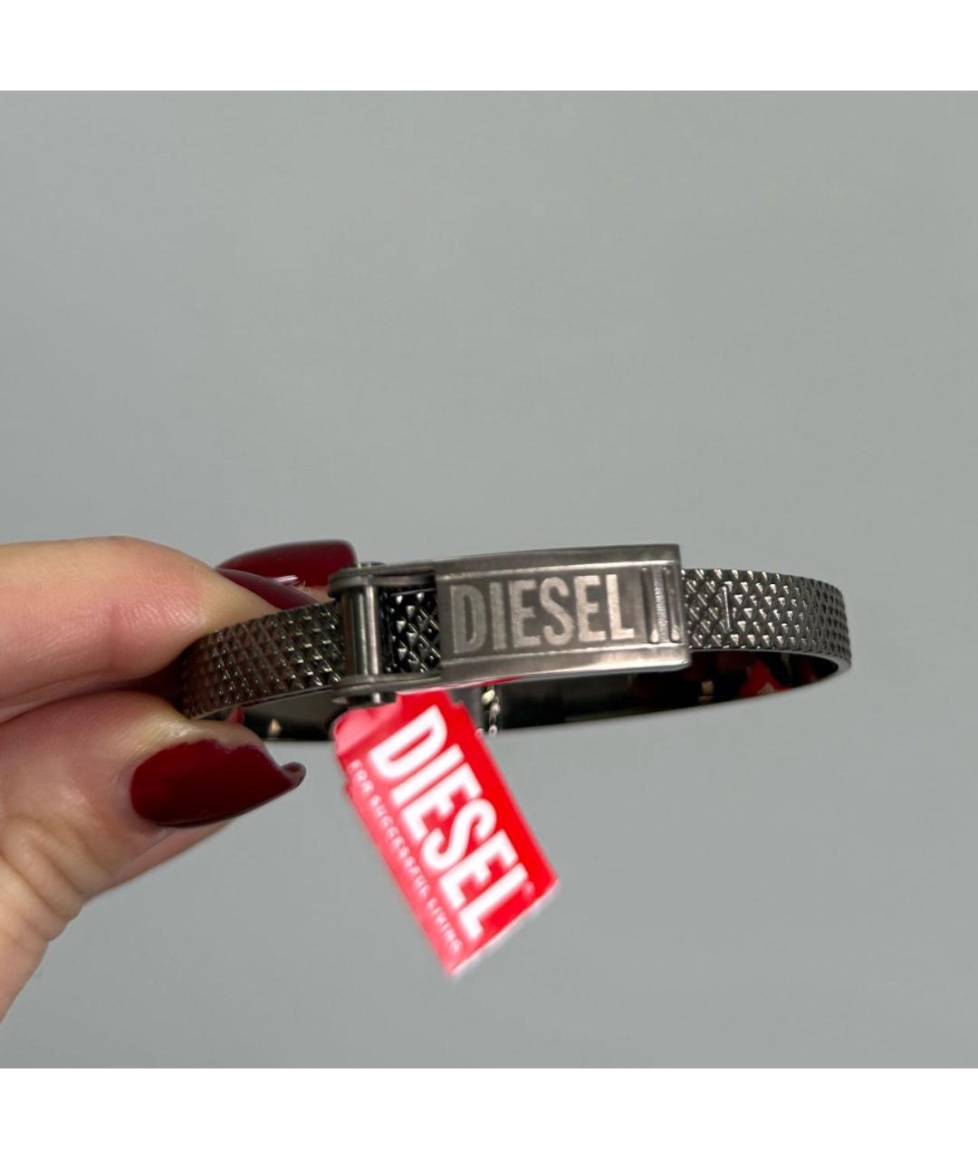 DIESEL Серый металлический браслет, фото 6
