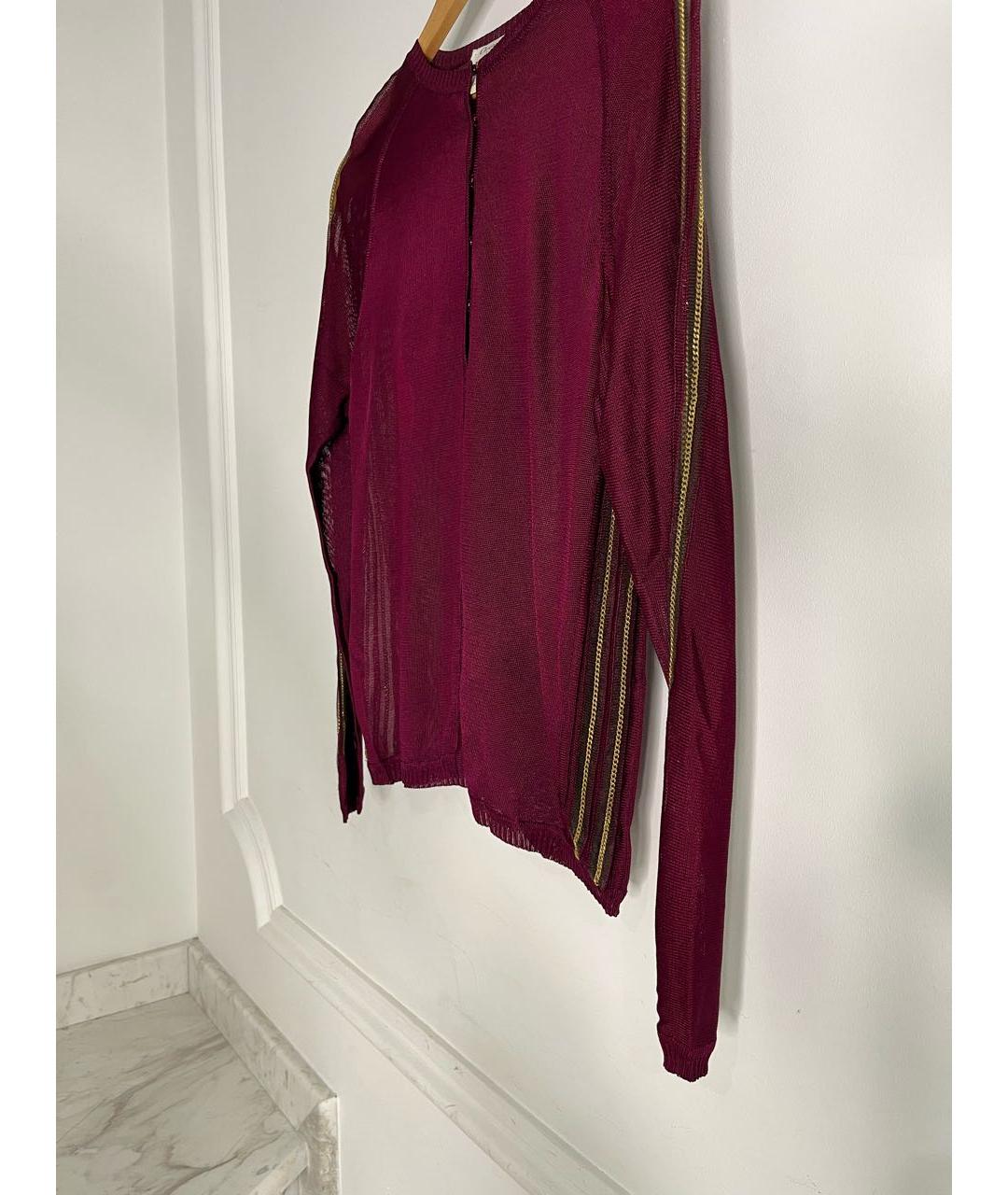 CHRISTIAN DIOR Бордовый сетчатый кардиган, фото 2