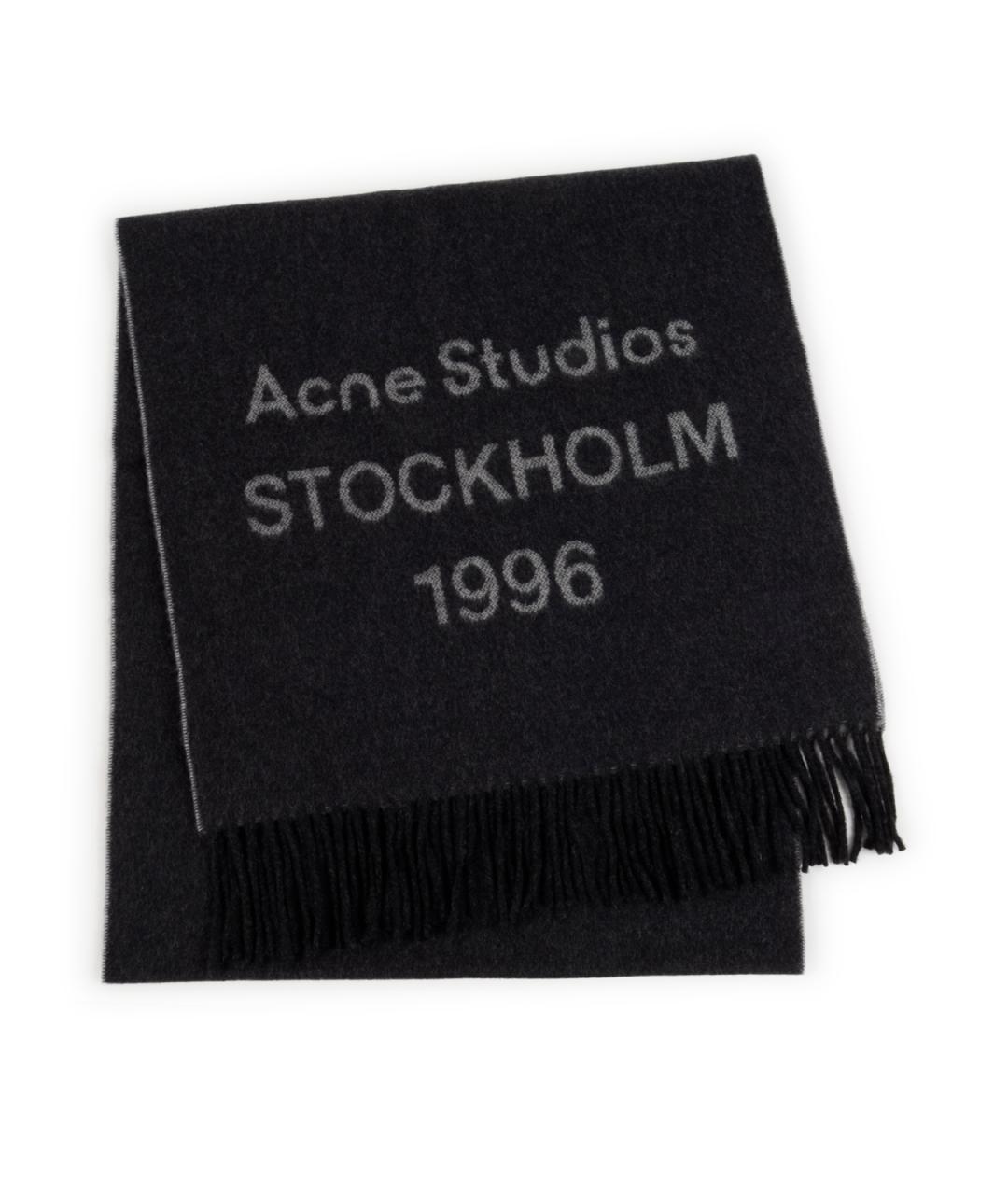 ACNE STUDIOS Черный шерстяной шарф, фото 1