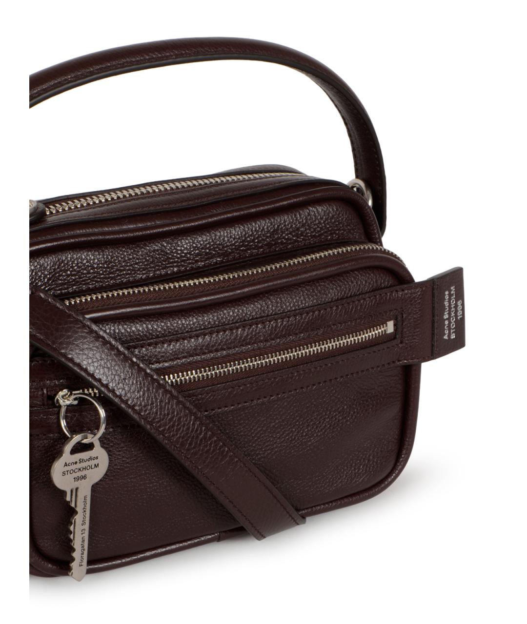 ACNE STUDIOS Коричневая кожаная сумка через плечо, фото 4