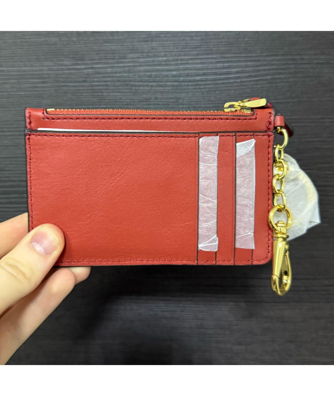 POLO RALPH LAUREN Красный кожаный кардхолдер, фото 2