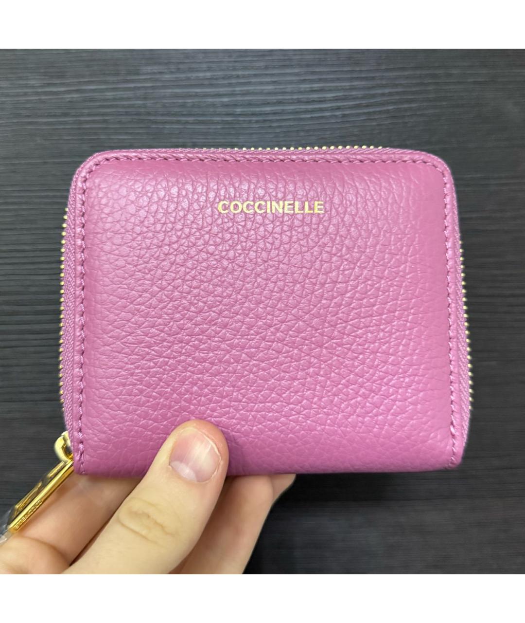 COCCINELLE Розовый кожаный кошелек, фото 4