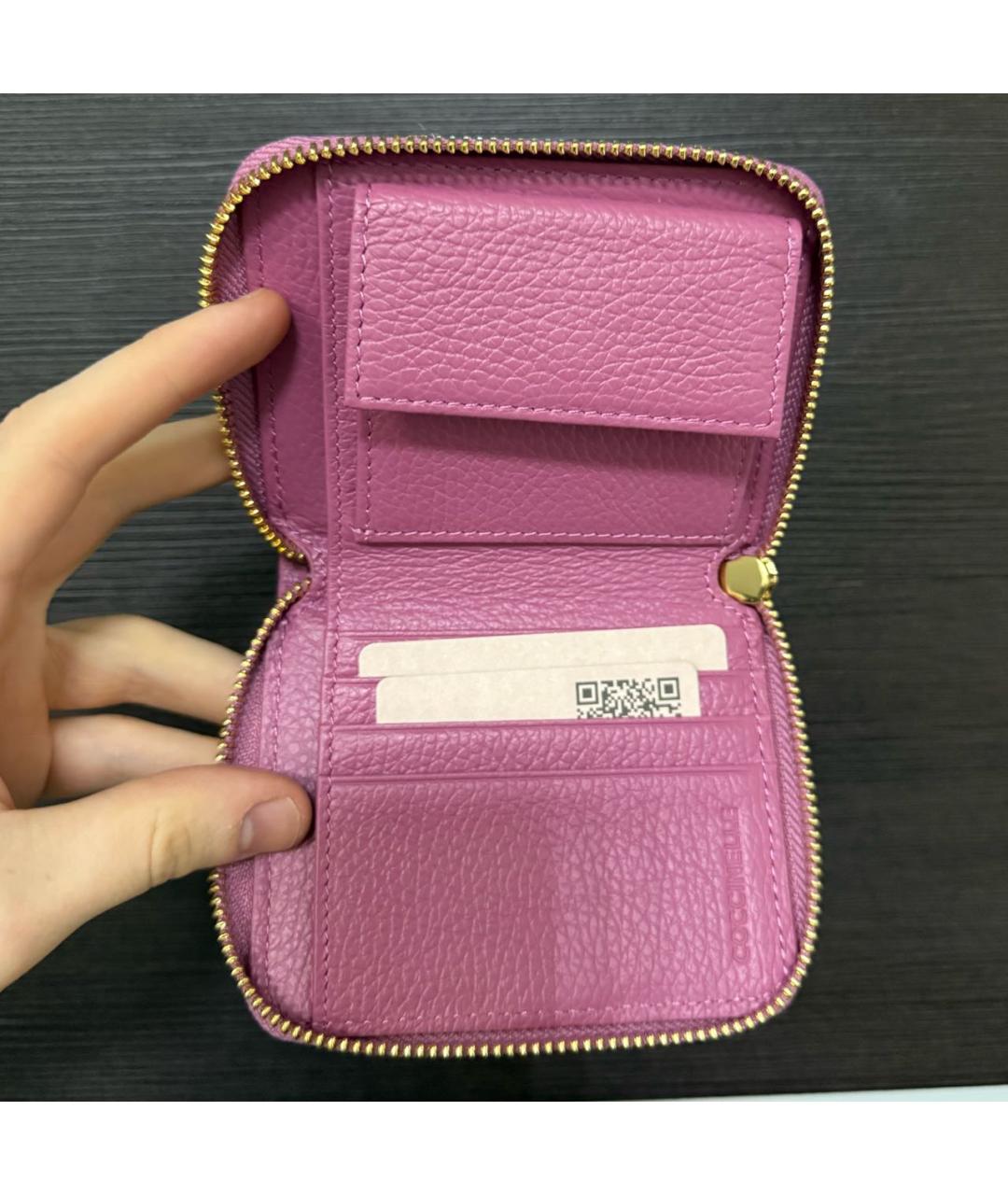 COCCINELLE Розовый кожаный кошелек, фото 3