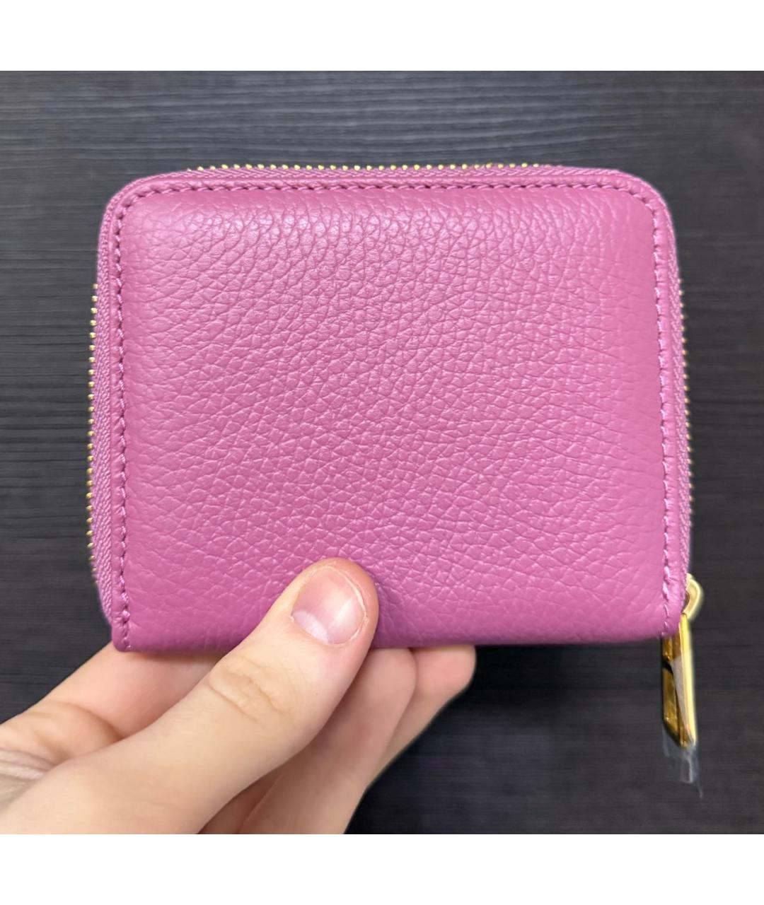 COCCINELLE Розовый кожаный кошелек, фото 2