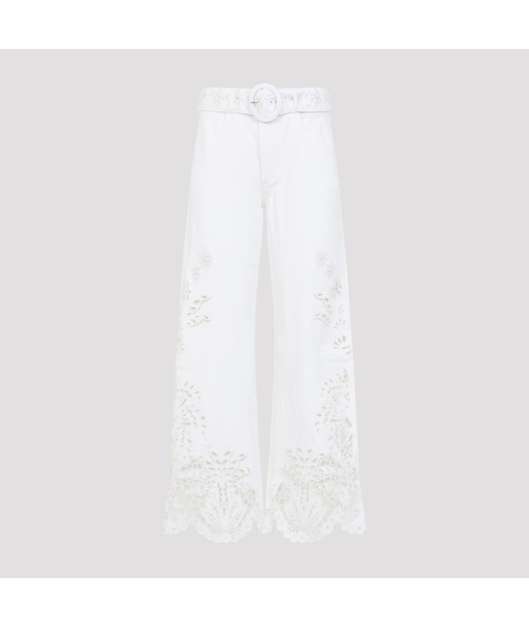 FARM RIO Белые хлопковые джинсы клеш, фото 2