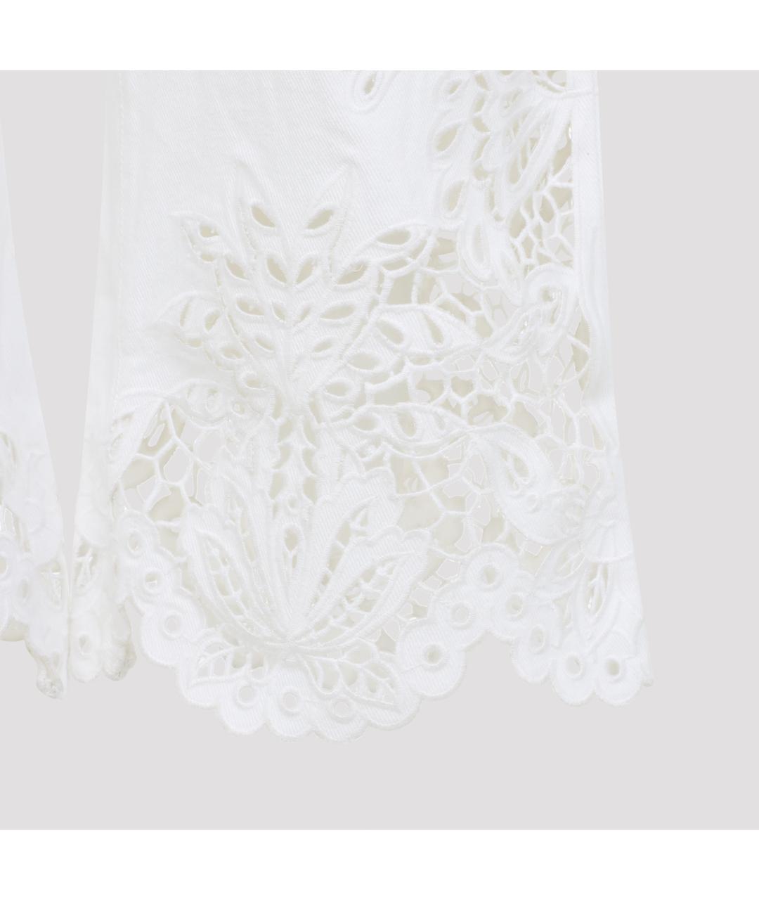 FARM RIO Белые хлопковые джинсы клеш, фото 5