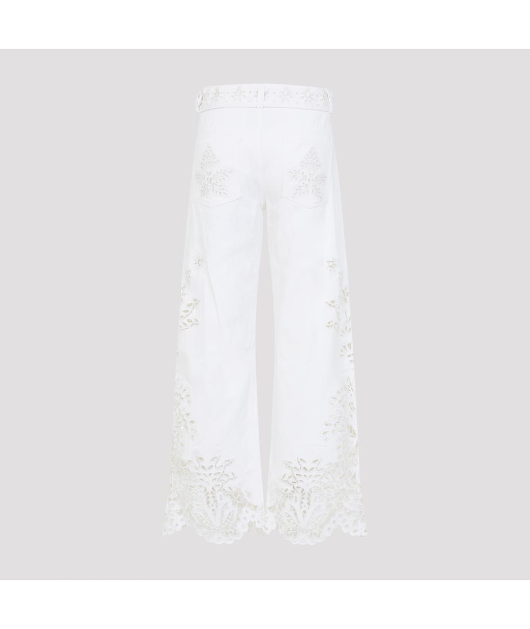 FARM RIO Белые хлопковые джинсы клеш, фото 3