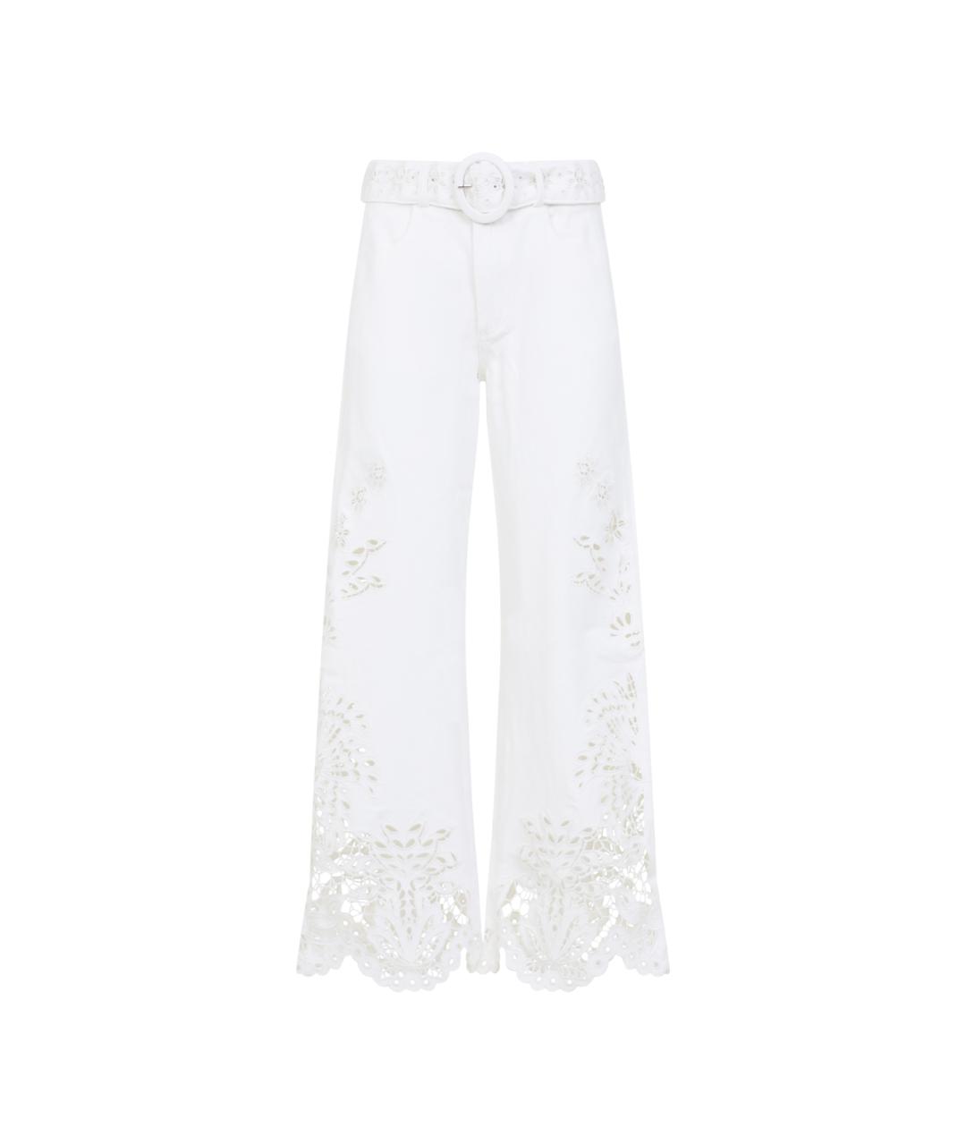 FARM RIO Белые хлопковые джинсы клеш, фото 1