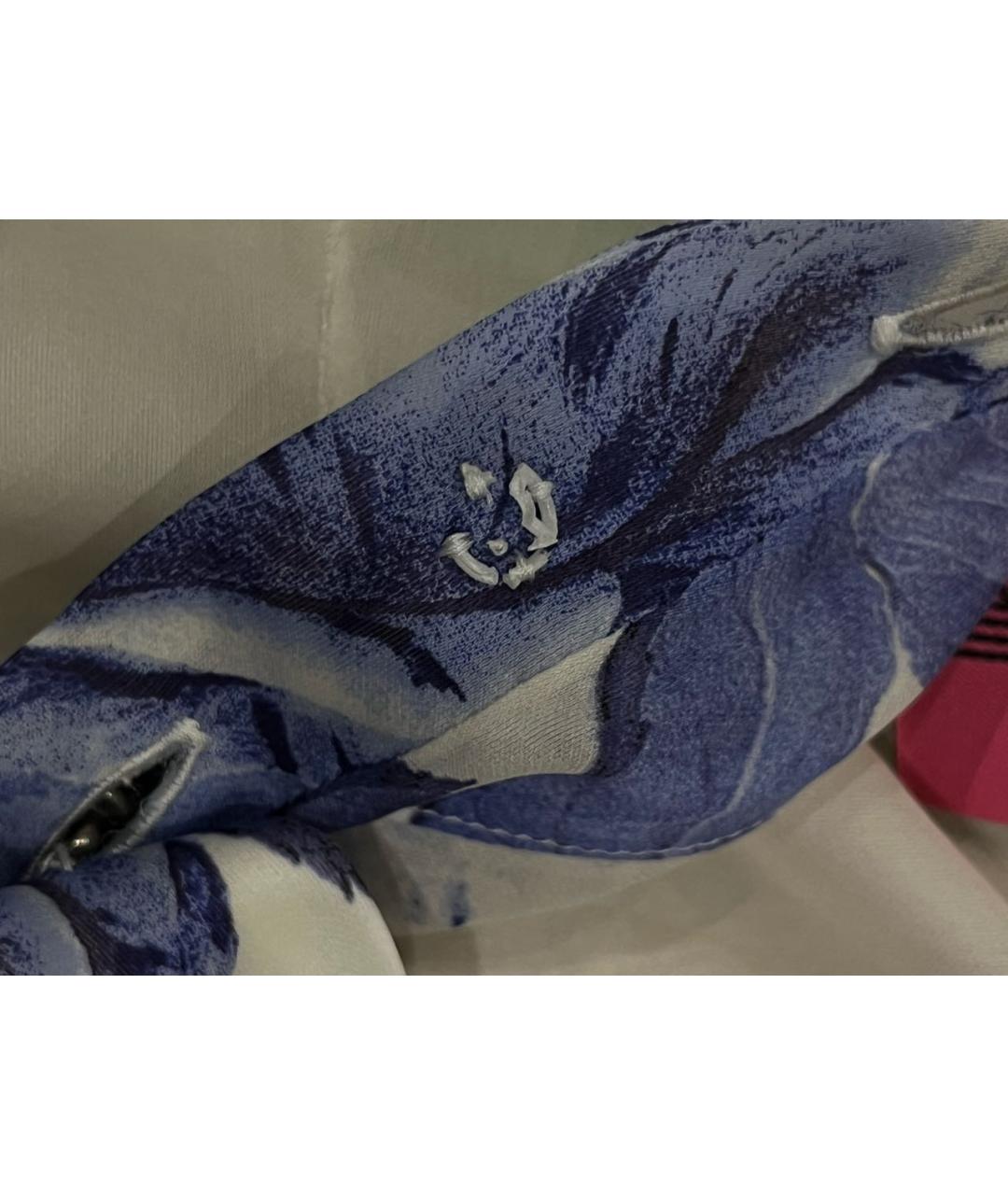 ROBERTO CAVALLI Синее шифоновое повседневное платье, фото 3