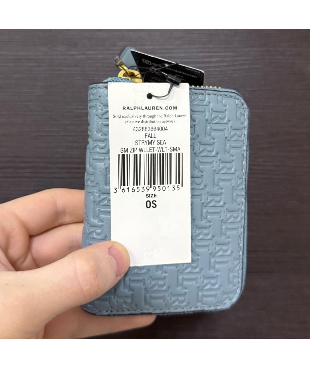POLO RALPH LAUREN Голубой кожаный кошелек, фото 4