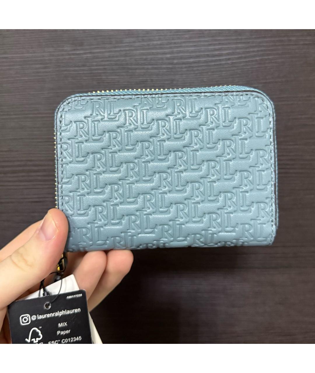 POLO RALPH LAUREN Голубой кожаный кошелек, фото 5