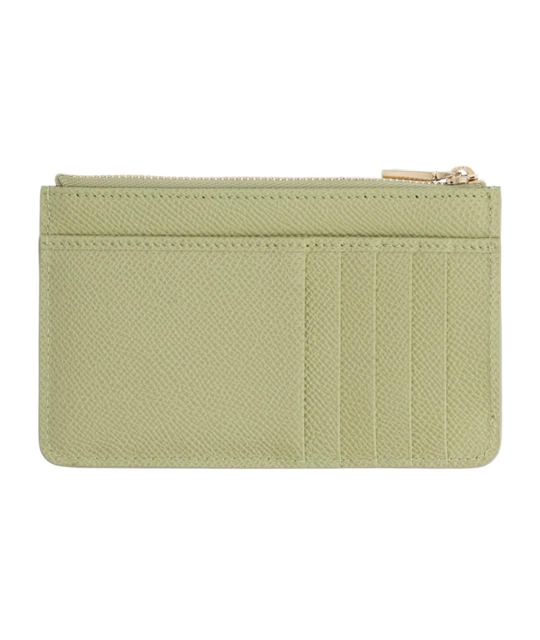 DOLCE&GABBANA Зеленый кожаный кардхолдер, фото 2