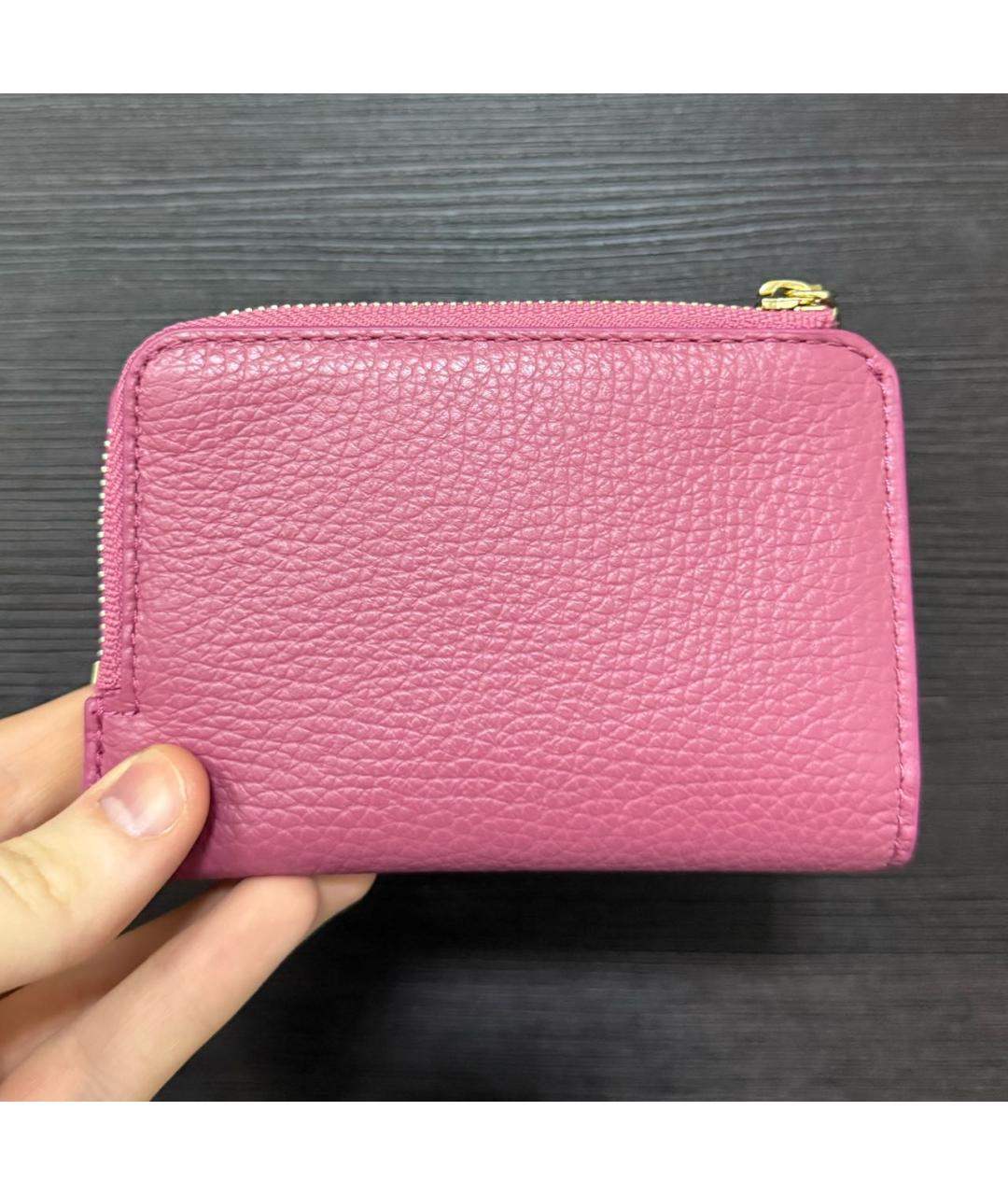 COCCINELLE Розовый кожаный кошелек, фото 2