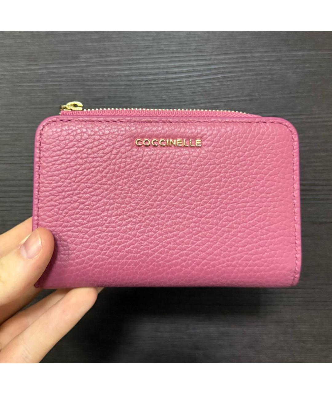 COCCINELLE Розовый кожаный кошелек, фото 5