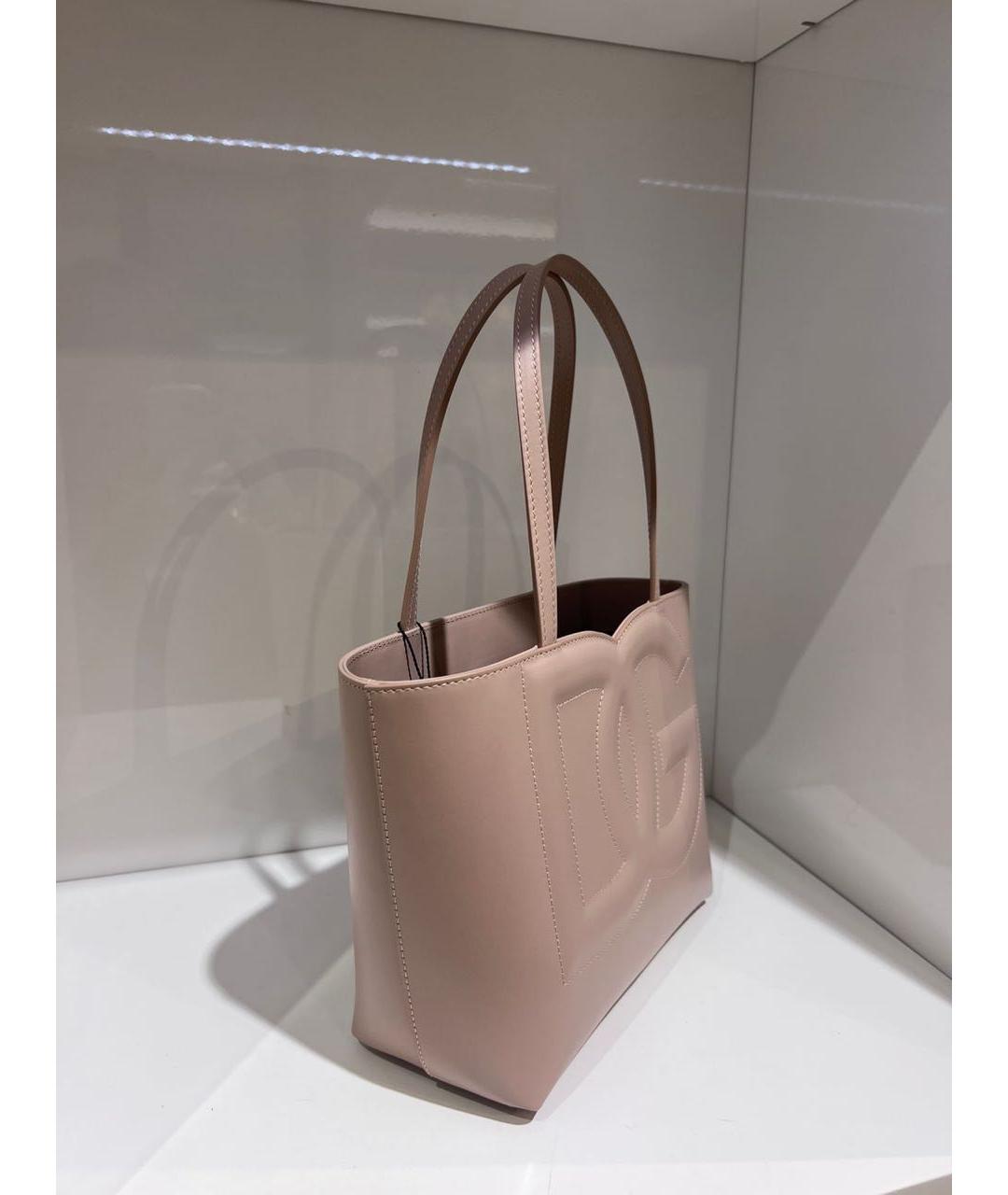 DOLCE&GABBANA Розовая кожаная сумка тоут, фото 3