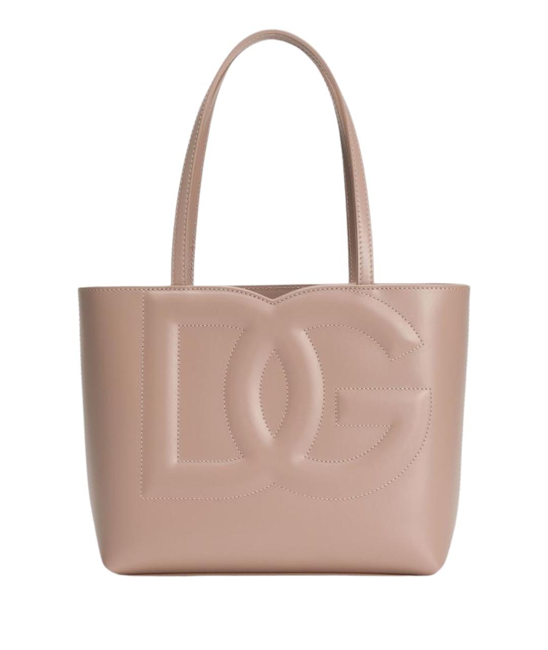 DOLCE&GABBANA Розовая кожаная сумка тоут, фото 1