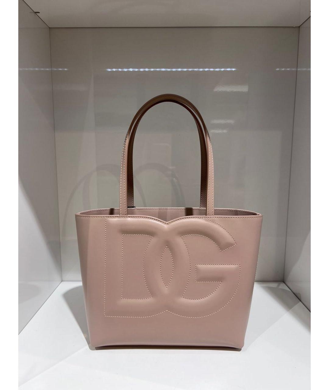 DOLCE&GABBANA Розовая кожаная сумка тоут, фото 2