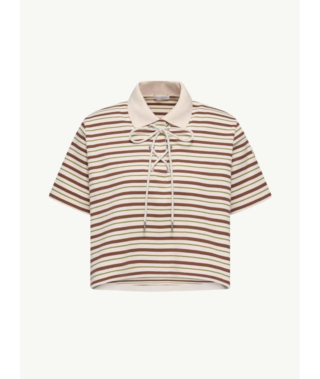 MONCLER Бежевая хлопковая футболка, фото 6