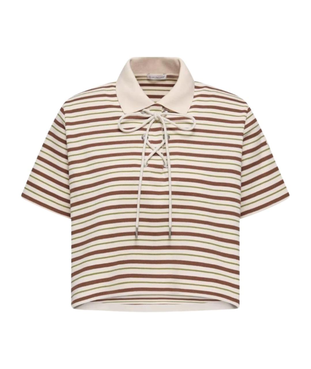 MONCLER Бежевая хлопковая футболка, фото 1