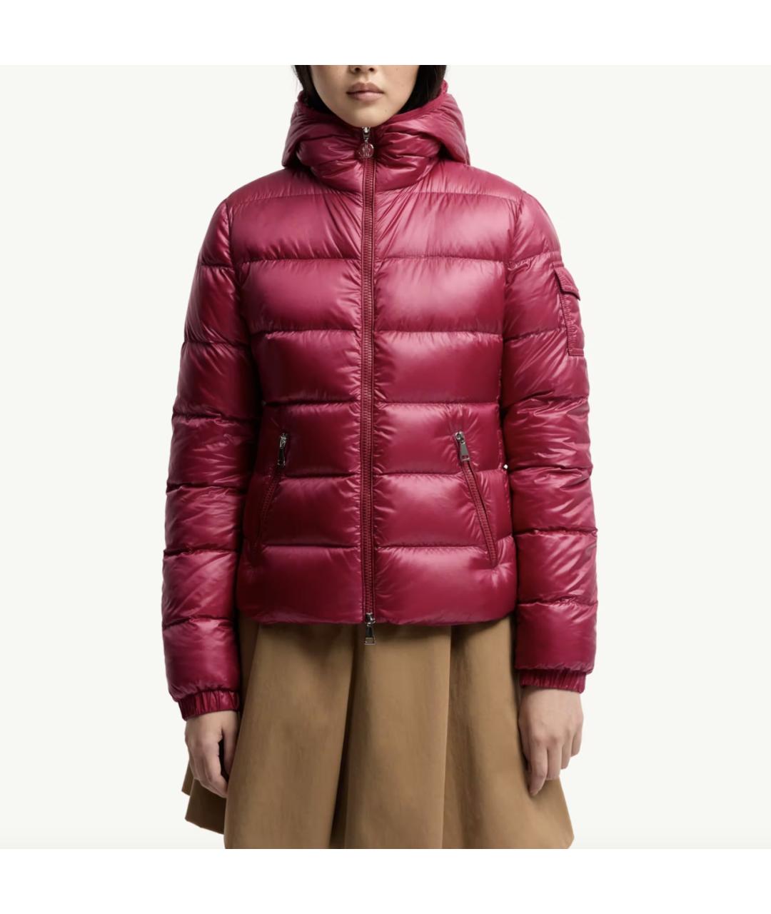MONCLER Фуксия полиамидовый пуховик, фото 3