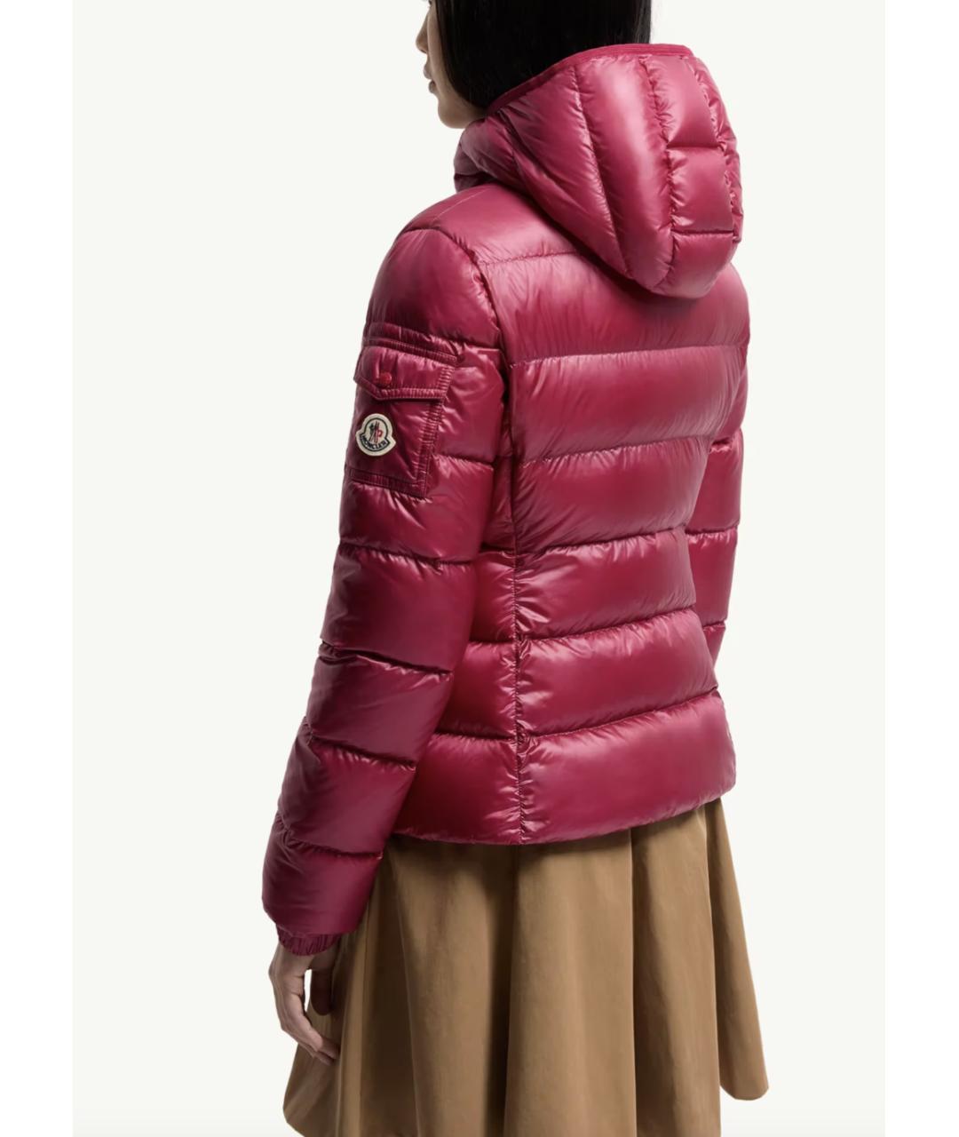 MONCLER Фуксия полиамидовый пуховик, фото 4