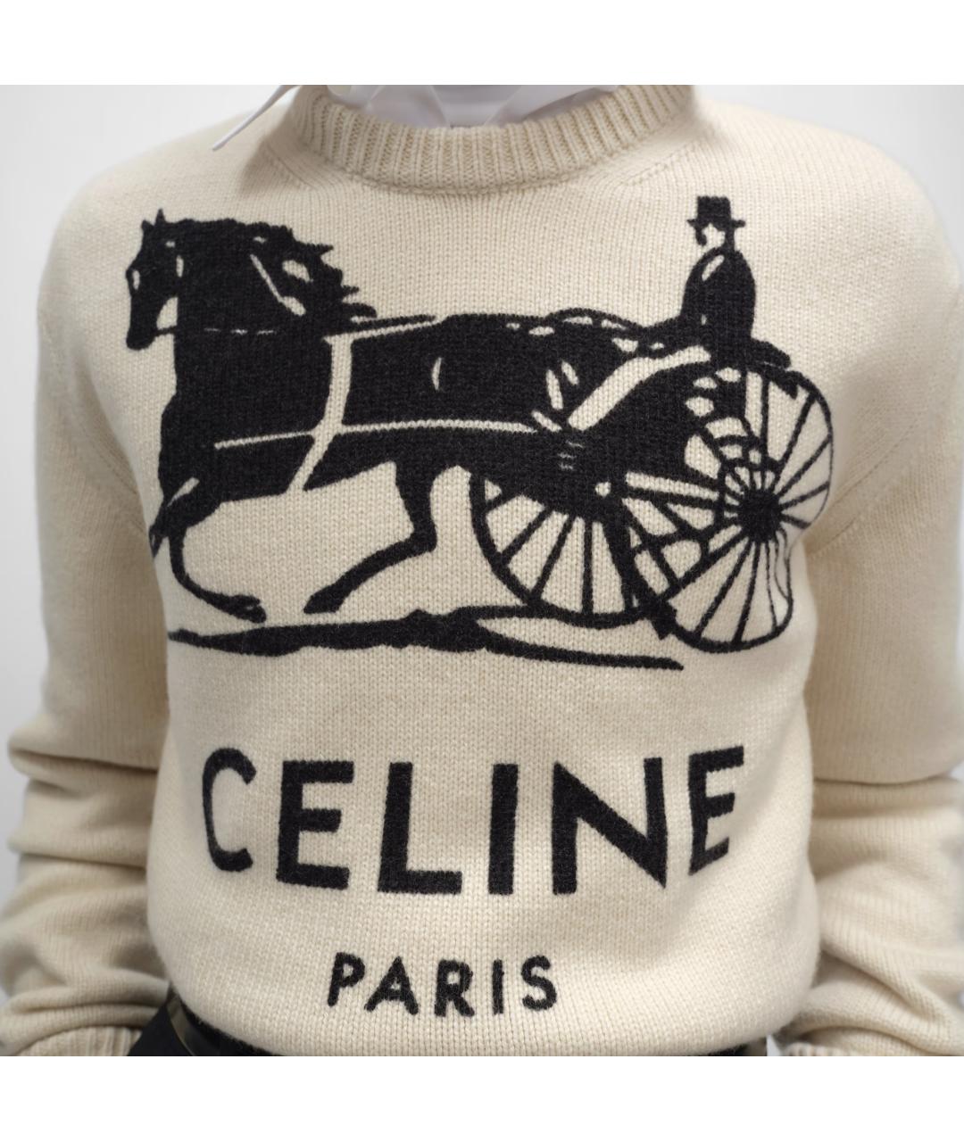 CELINE Бежевый кашемировый джемпер / свитер, фото 4