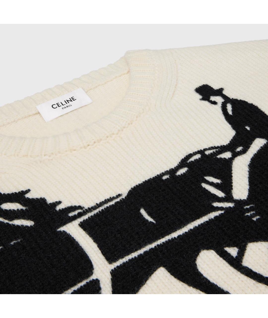 CELINE Бежевый кашемировый джемпер / свитер, фото 6