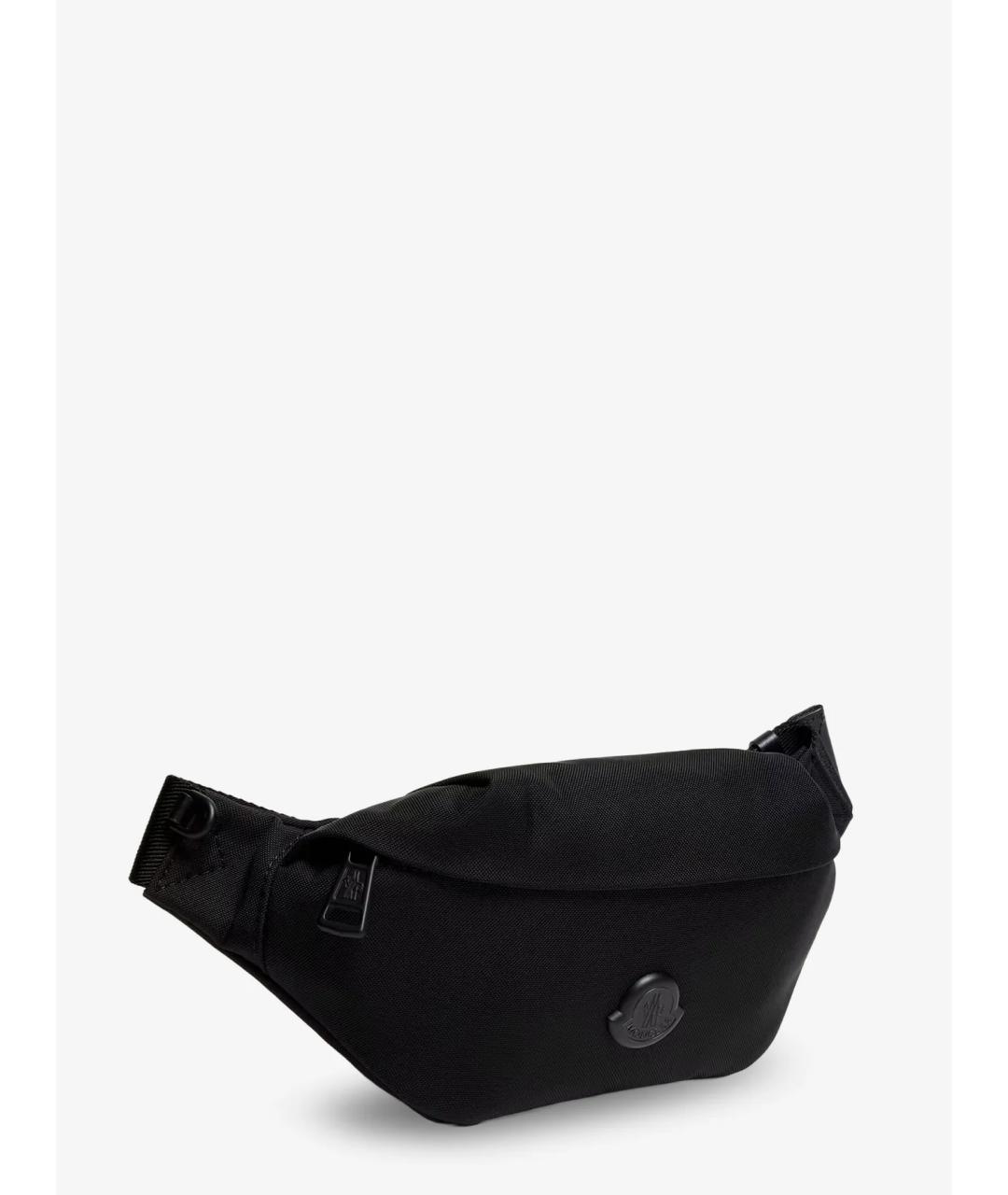 MONCLER Черная синтетическая поясная сумка, фото 3