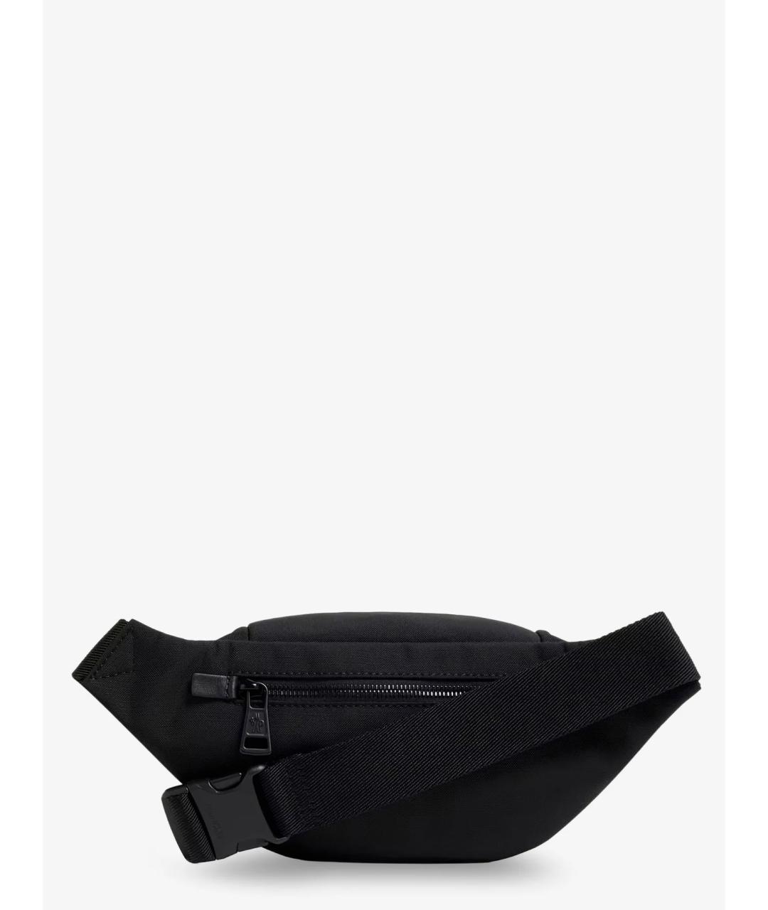 MONCLER Черная синтетическая поясная сумка, фото 2