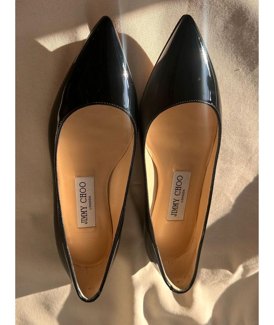 JIMMY CHOO Черные балетки из лакированной кожи, фото 3