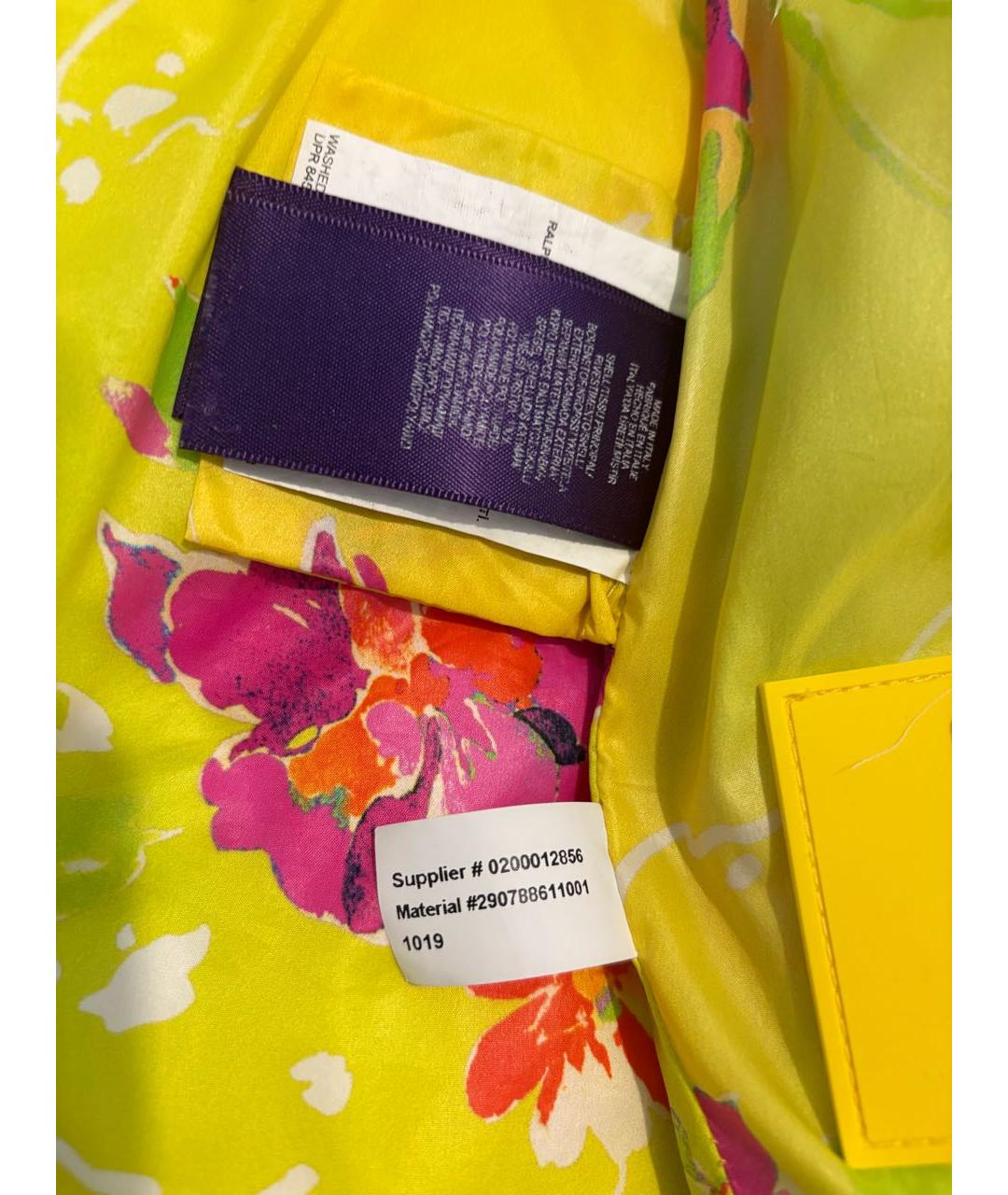 RALPH LAUREN Желтый полиамидовый пуховик, фото 6