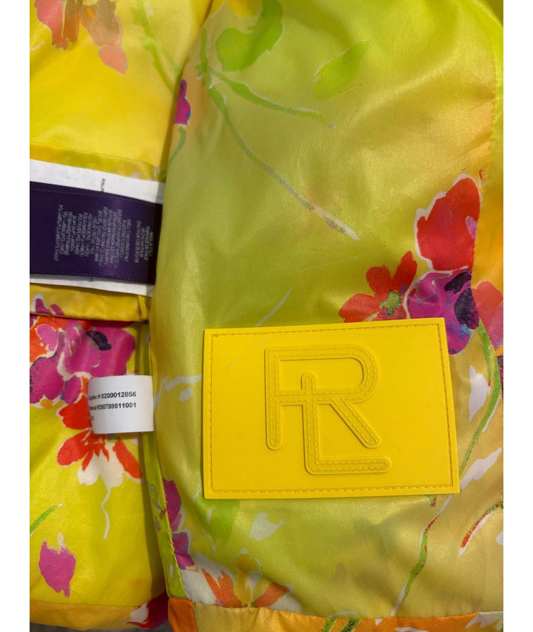 RALPH LAUREN Желтый полиамидовый пуховик, фото 4