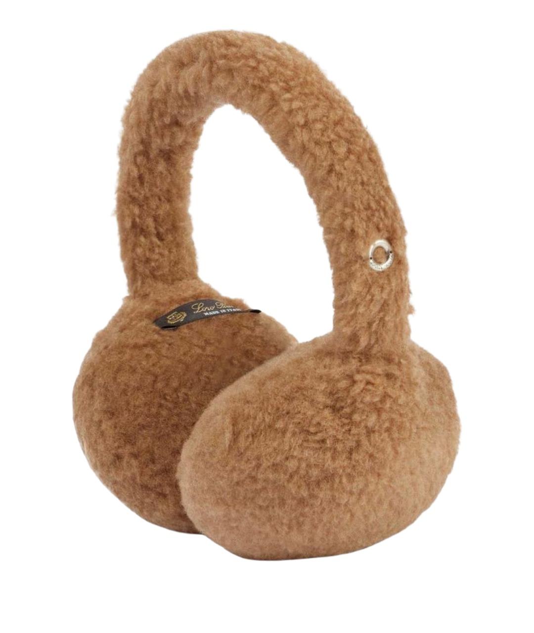 LORO PIANA Коричневые шерстяные наушники, фото 1