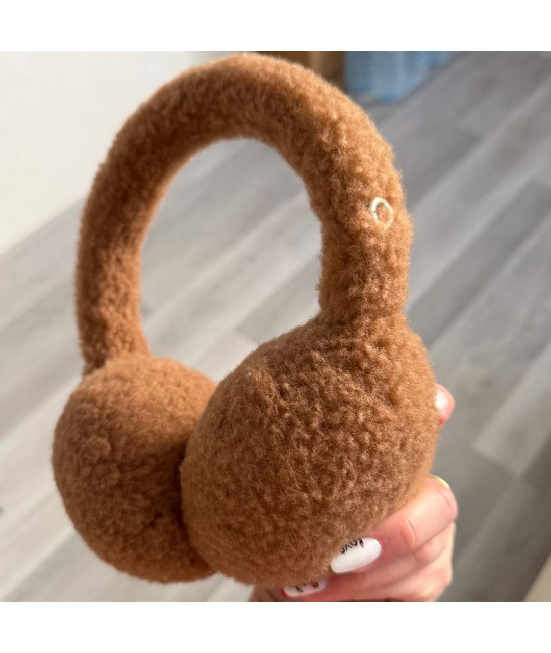 LORO PIANA Коричневые шерстяные наушники, фото 4