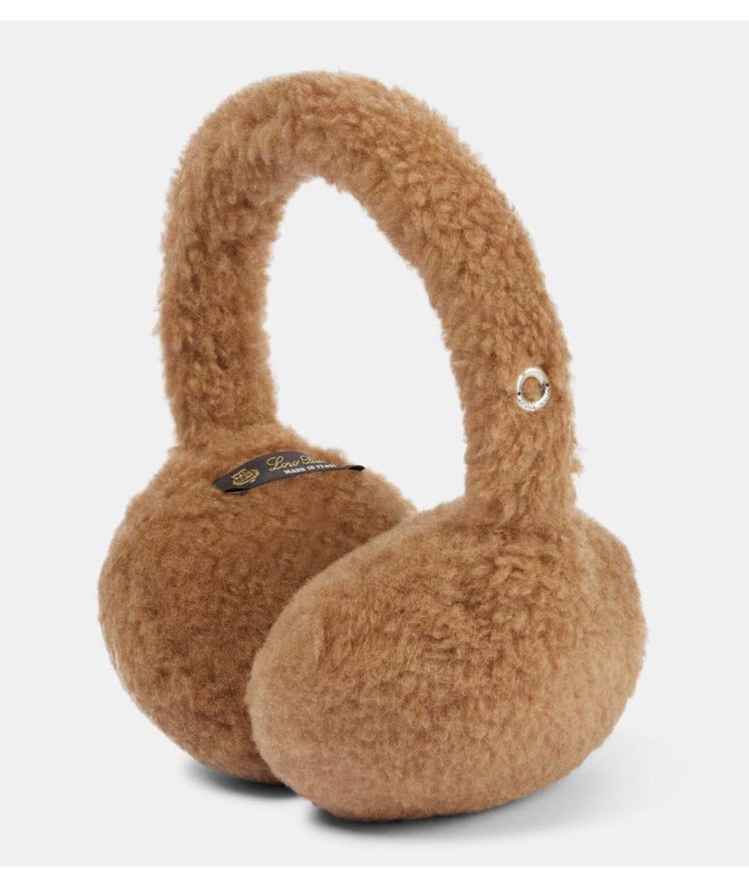 LORO PIANA Коричневые шерстяные наушники, фото 5