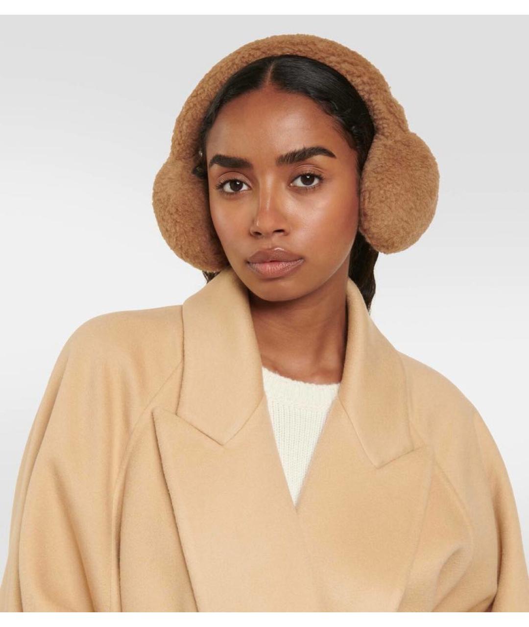 LORO PIANA Коричневые шерстяные наушники, фото 3