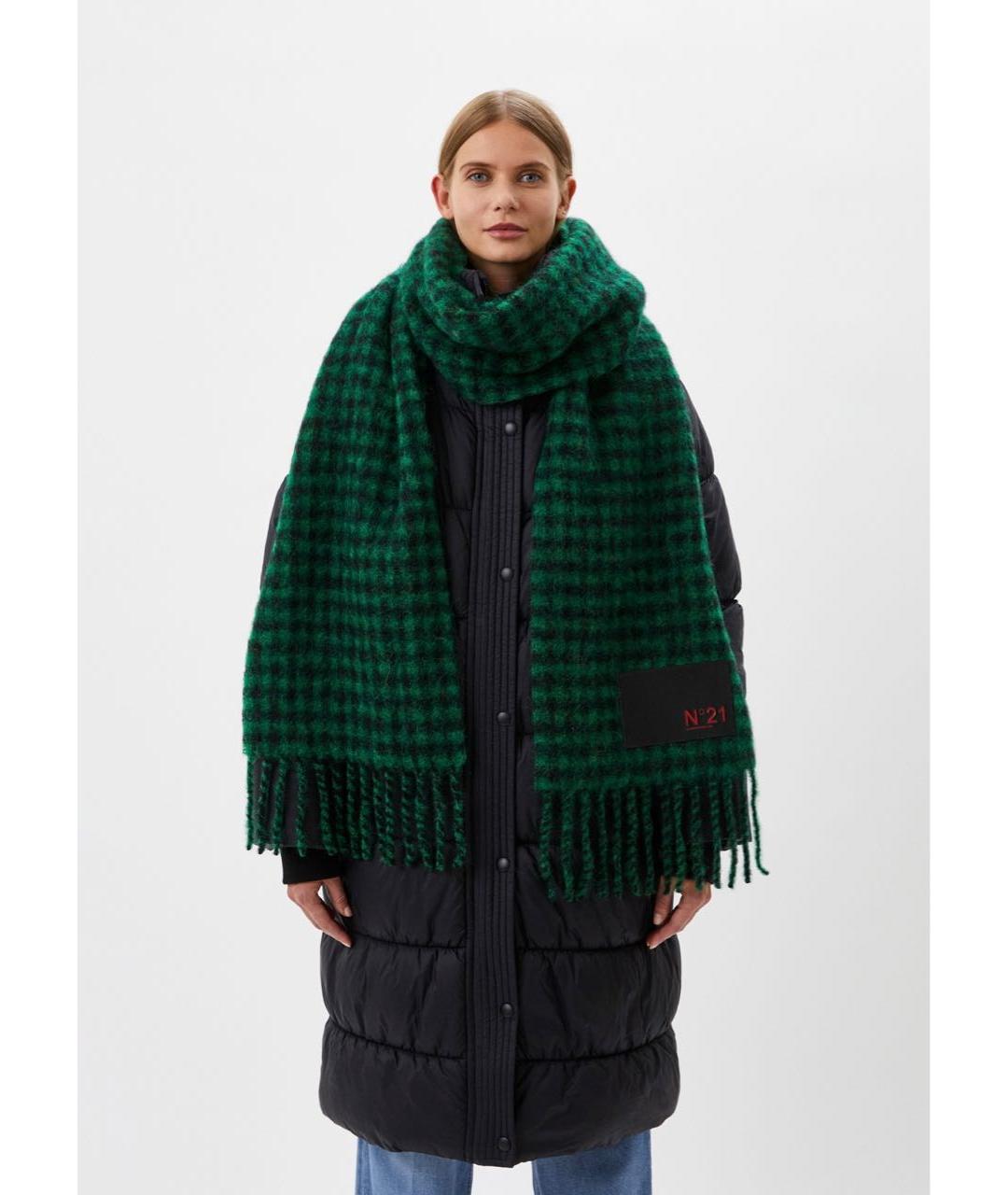 NO. 21 Зеленый шерстяной шарф, фото 4