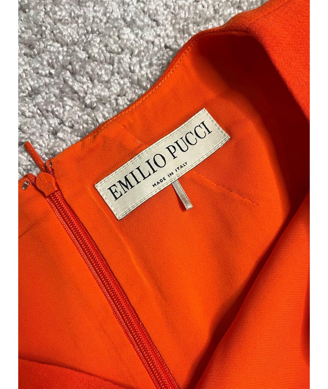 EMILIO PUCCI Оранжевое вискозное повседневное платье, фото 3