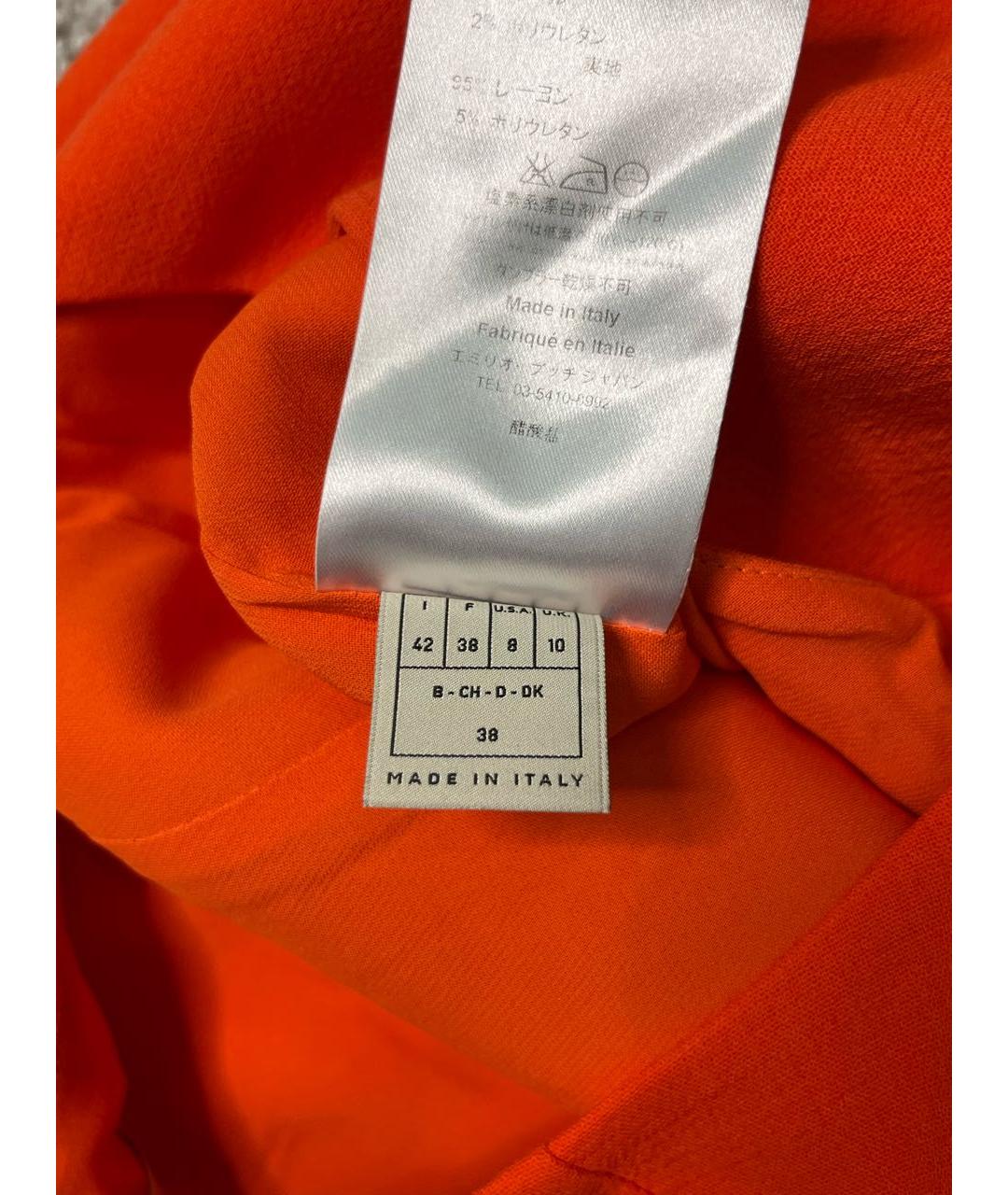 EMILIO PUCCI Оранжевое вискозное повседневное платье, фото 4