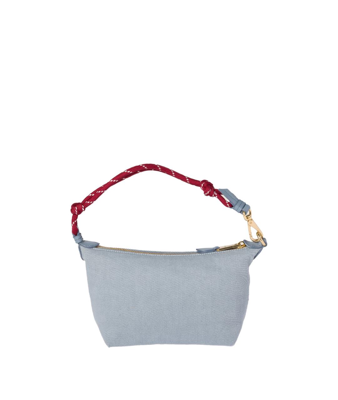 MIU MIU Голубая хлопковая сумка с короткими ручками, фото 2