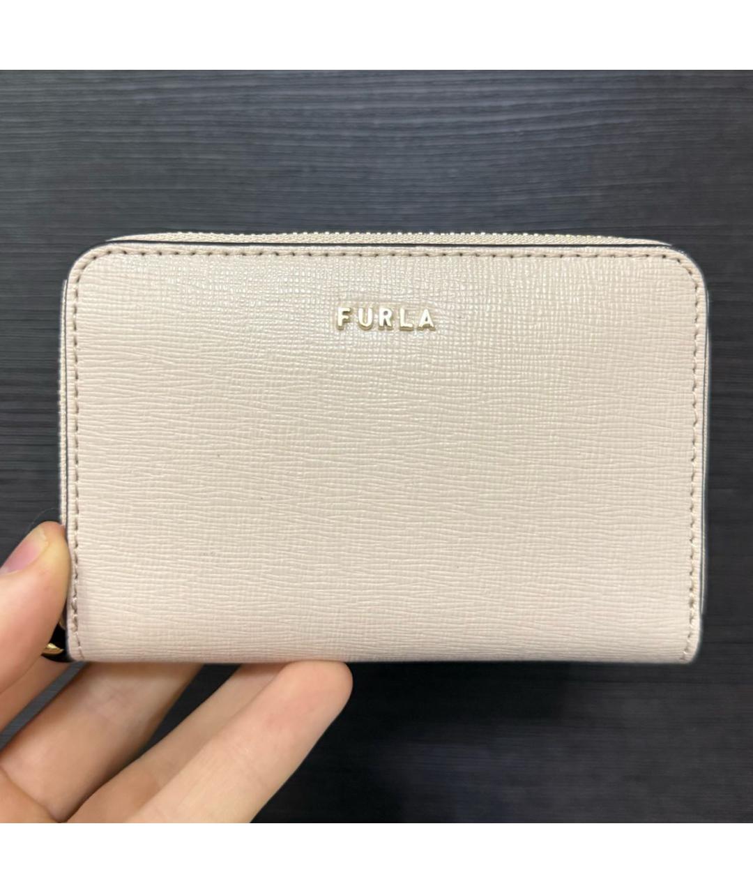 FURLA Бежевый кожаный кошелек, фото 6