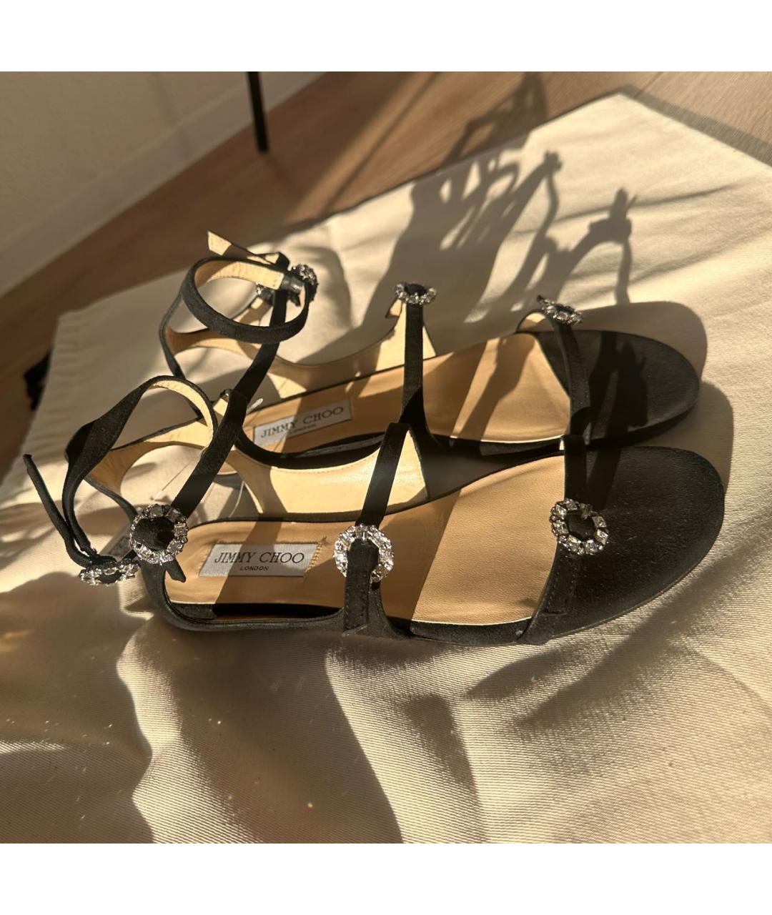 JIMMY CHOO Черные замшевые босоножки, фото 8